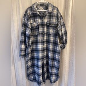 Blue and white flannel